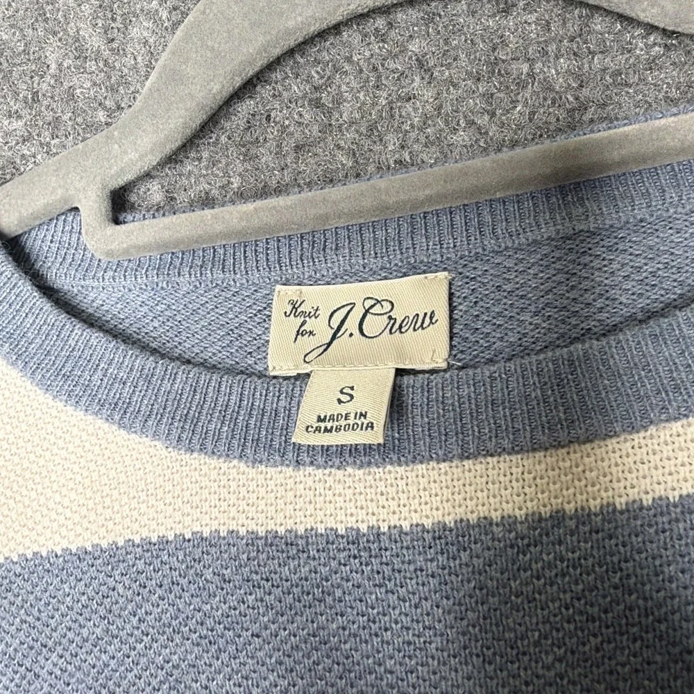 J. Crew Knit Sweater Size S Blue White Striped Nautical Preppy Coastal Classic